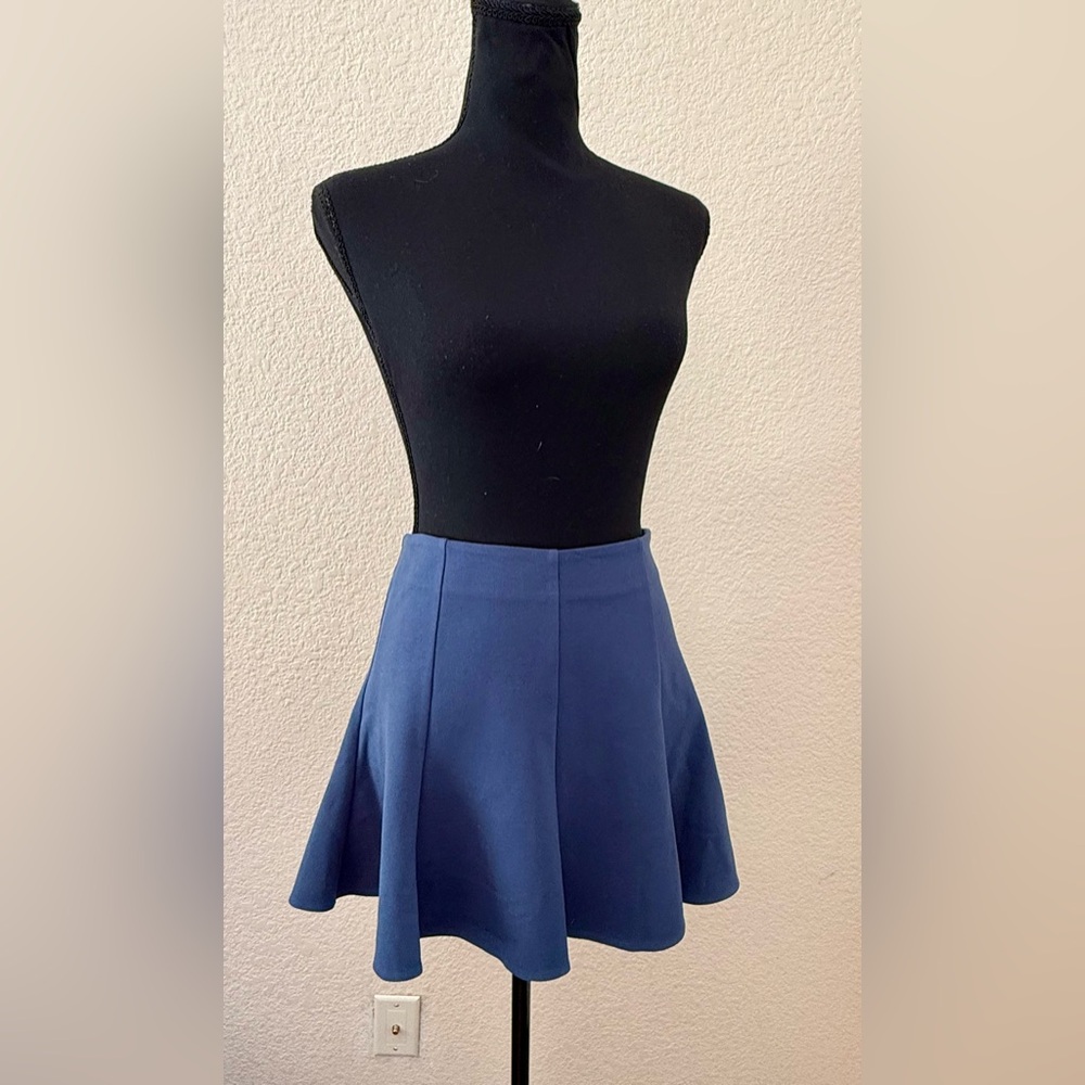 Ioanna Kourbela Blue Flare Mini Skirt Size Small